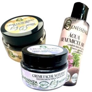Kit Facial Natural -Micelar, Diurno e Noturno - últimas unidades