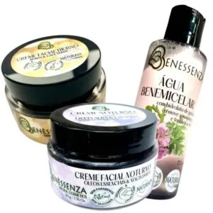 Kit Facial Natural -Micelar, Diurno e Noturno - últimas unidades